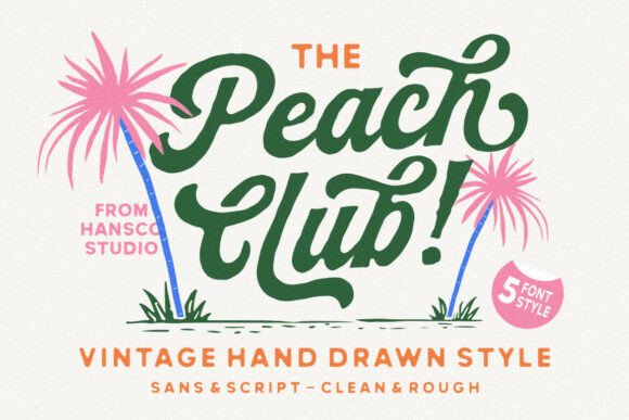 Peach Club: Where Hand-Drawn Charm Meets Modern Typography